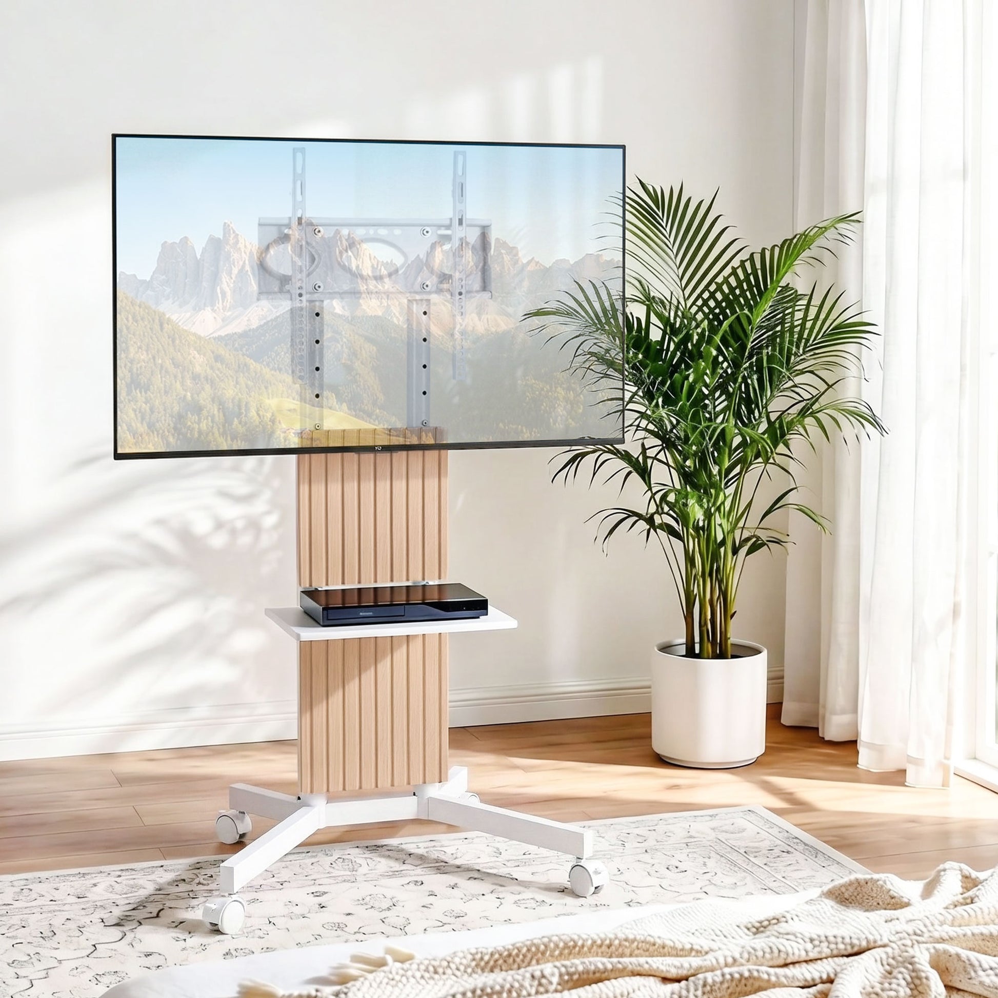 Artiss Mobile TV Floor Stand for 32-65' Mount Bracket Universal Adjustable Height with Wheels