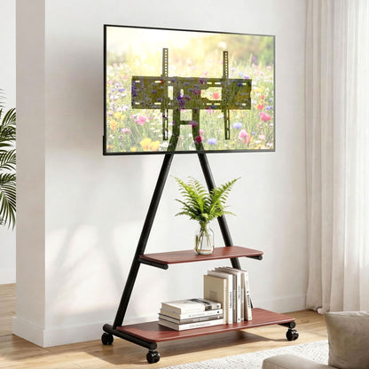 Artiss Mobile TV Stand Rolling Cart Wheels 32-75' Heavy Duty 133kg Mount Bracket