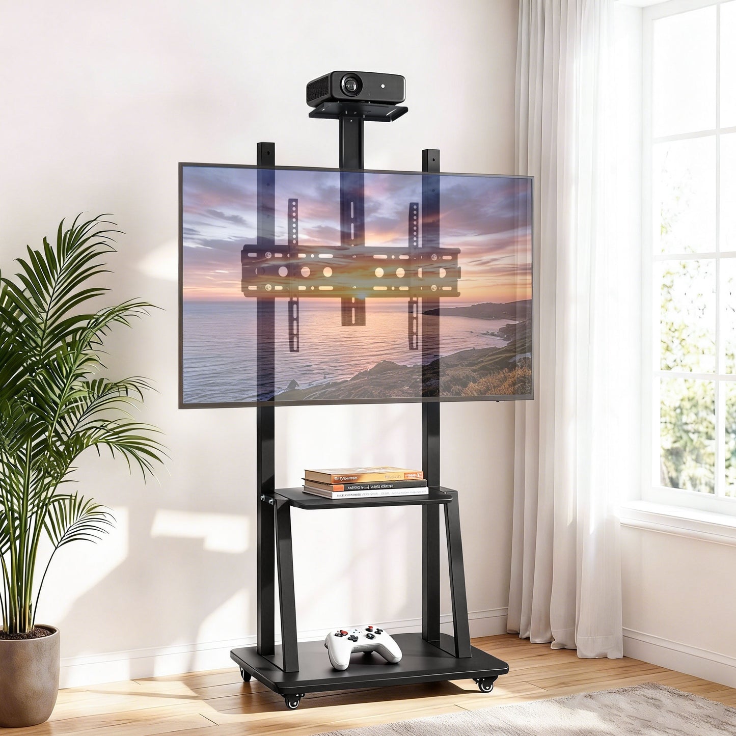 Artiss TV Stand 32-70' Universal Mobile Adjustable Height TV Stand with Wheels