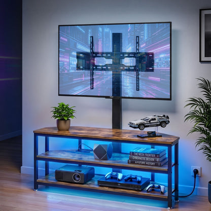 Artiss Corner TV Stand 32-70' w/ Mount LED Lights & Power Outlet Space Saving