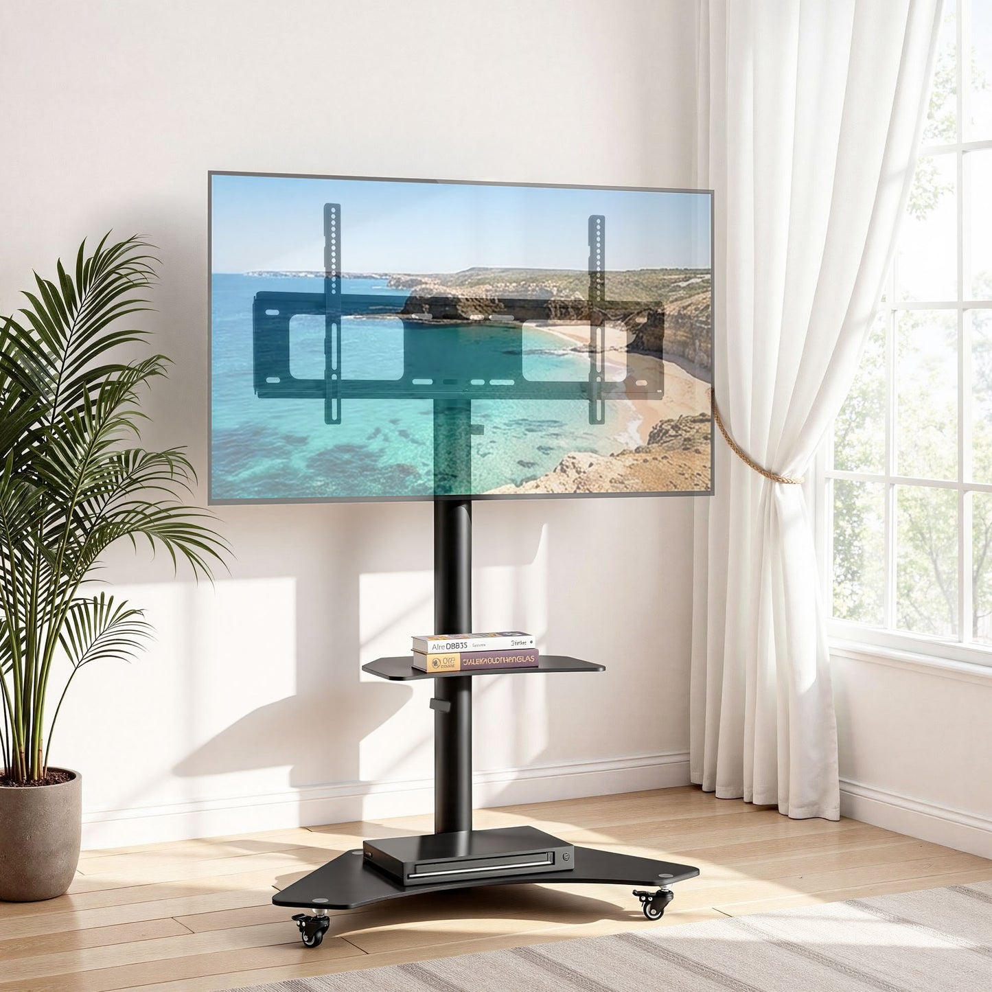 Artiss 40-100' TV Stand Mount Bracket Universal Adjustable Height with Wheels
