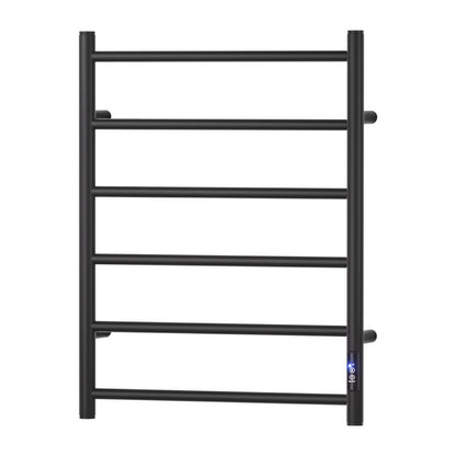 Devanti Heated Towel Rail 6 Round Bars with Timer Electric Heater Warmer Rack