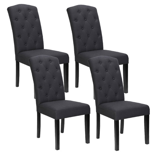 Artiss Dining Chairs Set of 4 Linen Parsons Chair Dark Grey