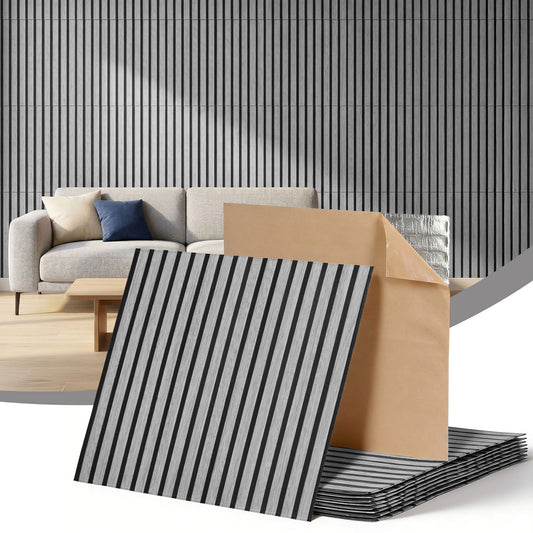 Artiss 10PCS Peel and Stick Wall Panels Tiles 68X68CM Self Adhesive for Home Office Studio Grey