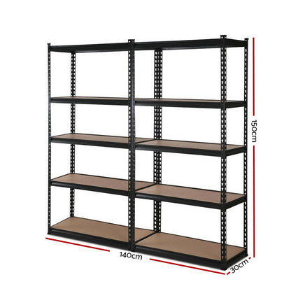 Giantz 2x1.5M Garage Shelving Warehouse Rack Pallet Racking Storage Shelve Black