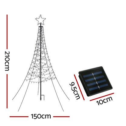 Jingle Jollys Solar Christmas Tree 2.1m 320 LED Net Lights Xmas Trees Decoration